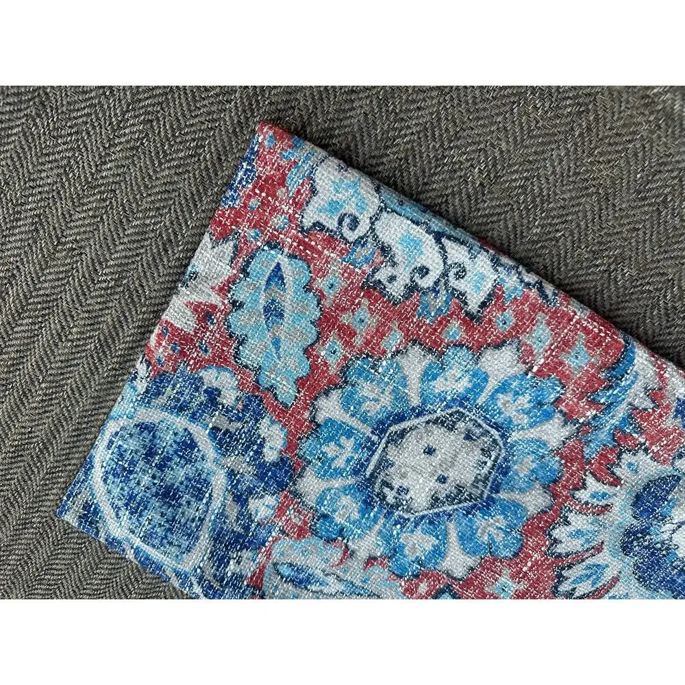 12x21” red blue batik paisley floral print pillow cover home decor bohemian